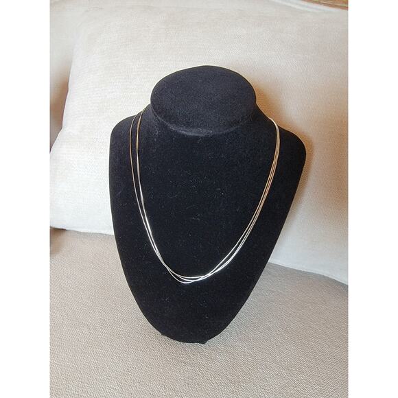 Long Sterling Silver 925 Multi-Strand Necklace 24" - Picture 2 of 6